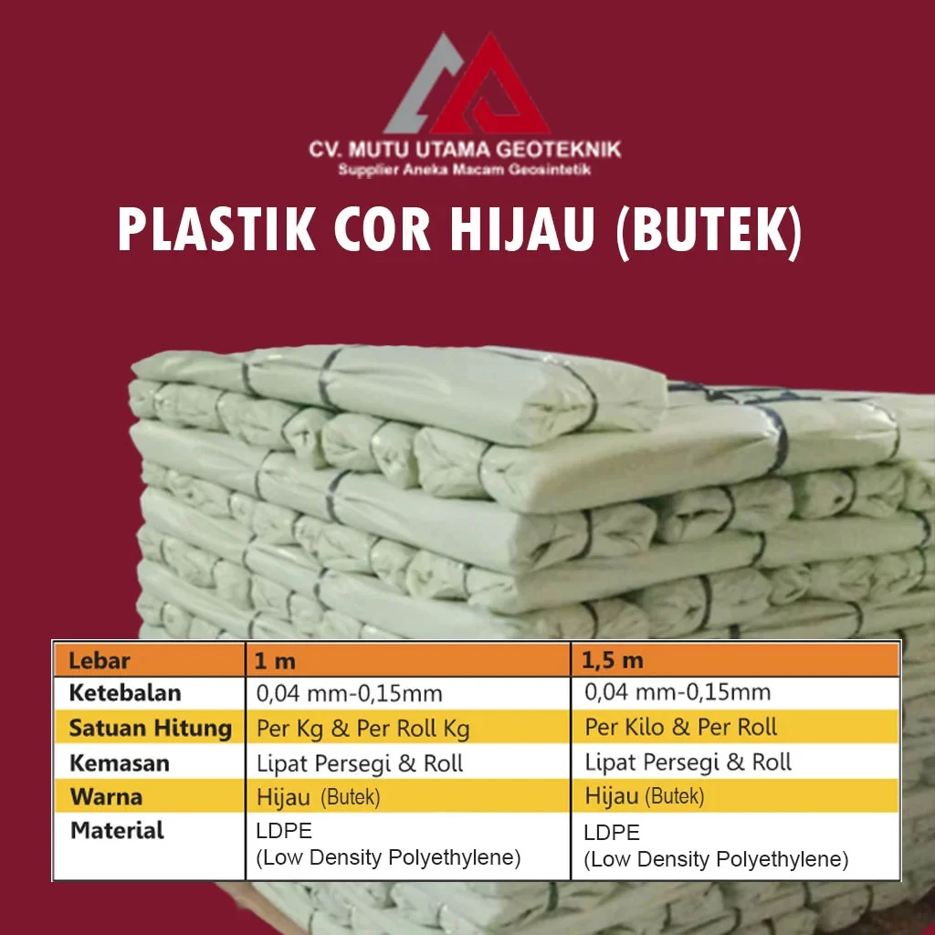 supplier plastik cor hijau butek indonesia