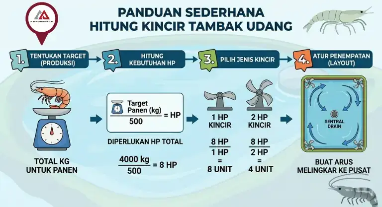 Cara Menghitung Kebutuhan Kincir Tambak Udang